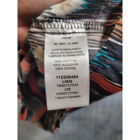 Wrangler Retro Womens Shirt Large Aztec Western Pearl Snap Rodeo Cowgirl - Picture 9 of 13